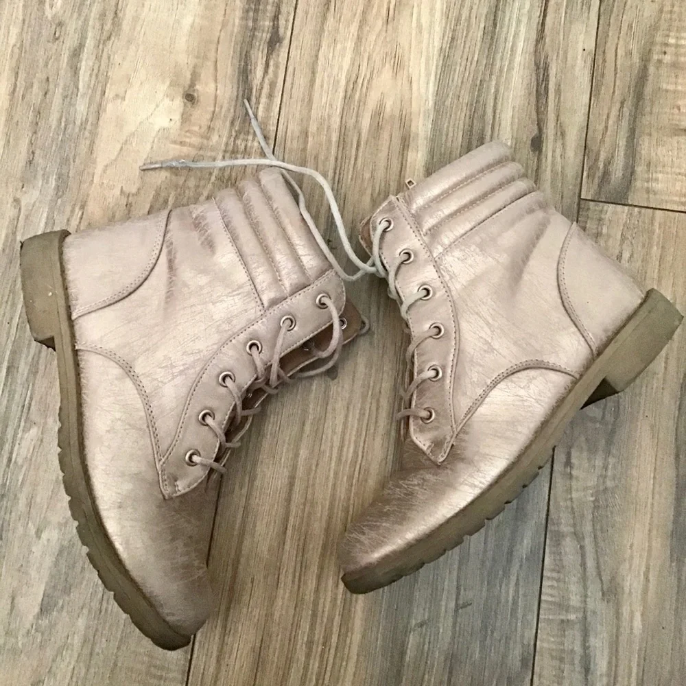 The Children’s Place golden combat boots